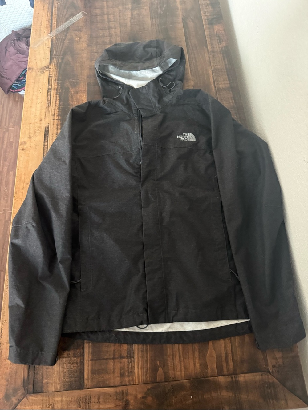 The North Face Black Hooded Rain Shell Jacket